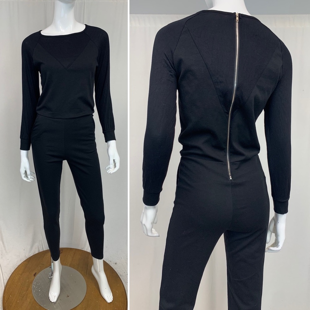 Long Sleeve Stretchy Tapered Jumpsuit